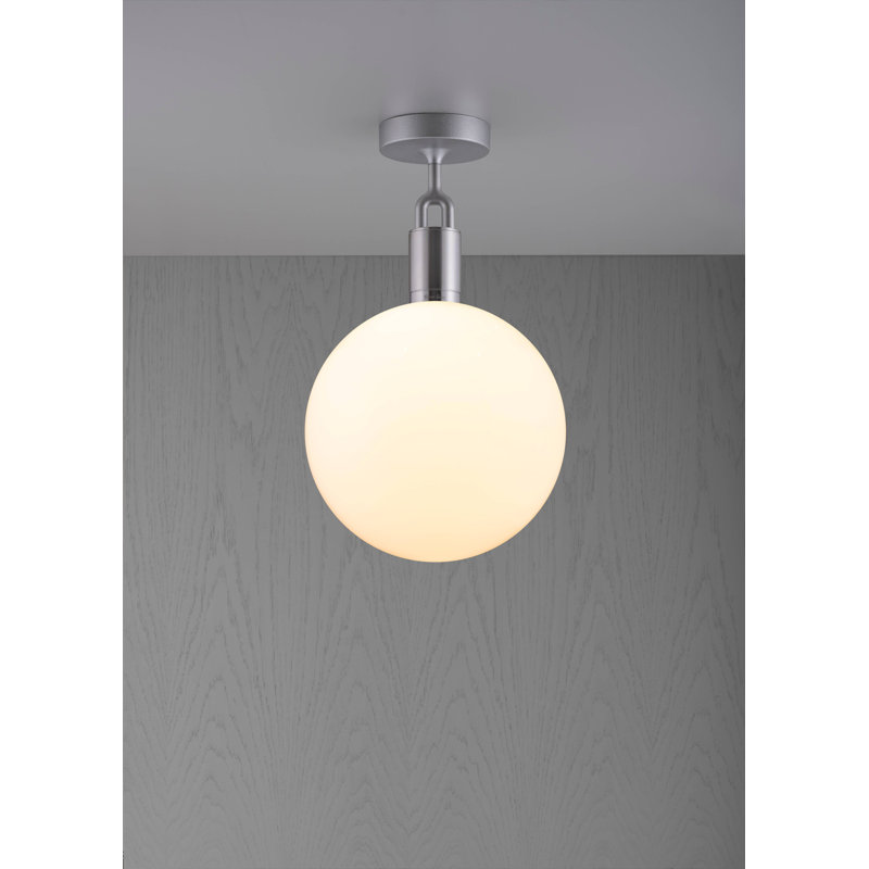 Linear Knurl 1 - Light LED Semi Flush Mount, Steel, Large, Smoked