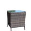 Table basse de patio en verre trempé - brun, eau, ensemble facile à assembler inclus avec résistance-893185642