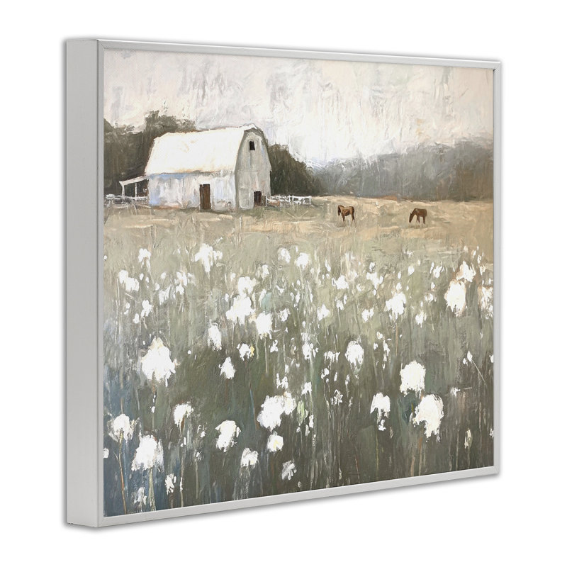 «Peaceful Horse Pasture», art de la giclée encadrée par Ramona Murdock, Giclée encadrée blanc bord de mer, H 24 po x l 30 po
