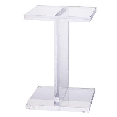 Table d'appoint à poutre en acrylique transparent