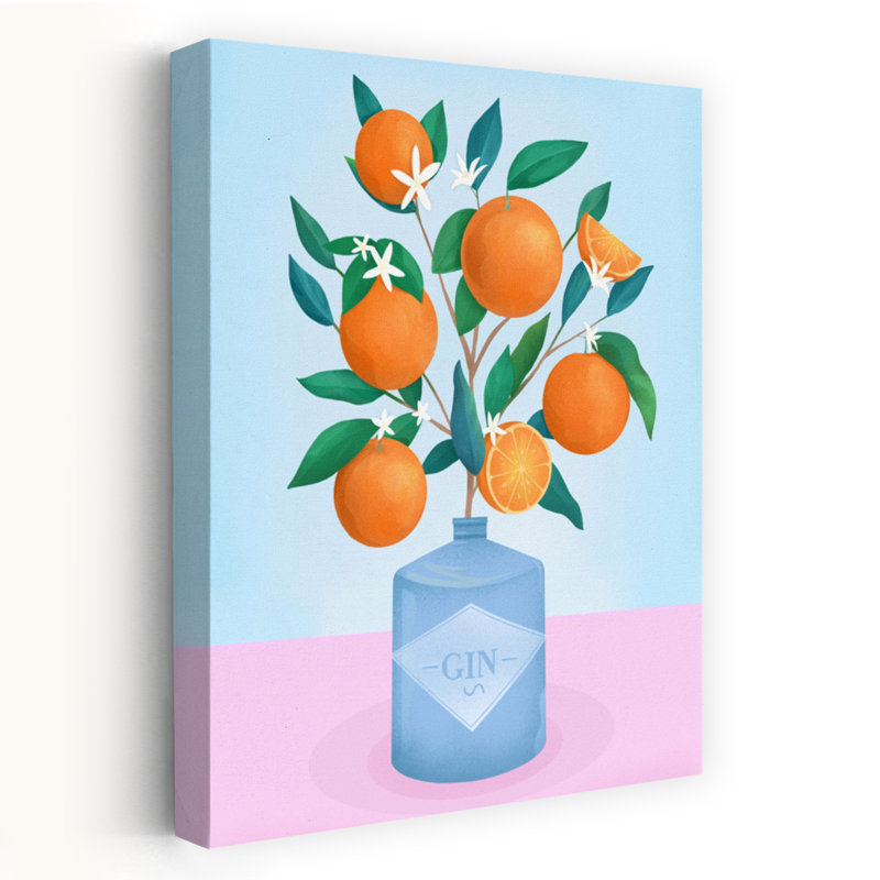 Oranges, art moderne et orange, H 48 po x l 32 po