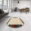 Tapis beige/rouge contemporain-345073412