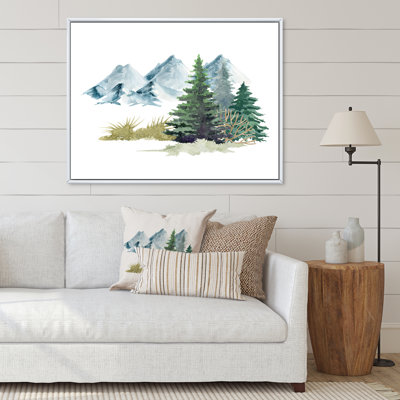 Pin dans un paysage de montagne - peinture sur toile