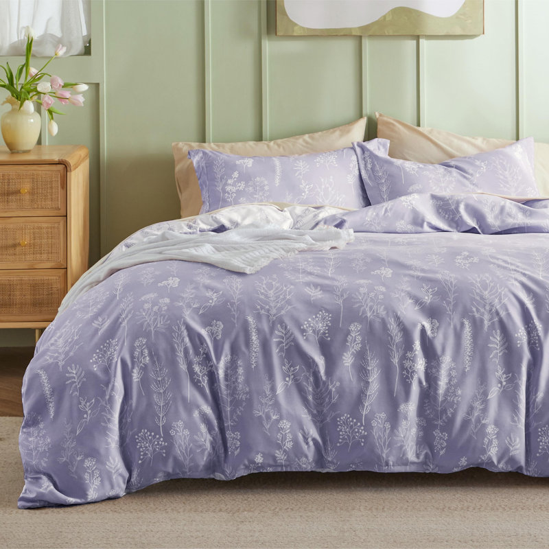 Bedsure Duvet Cover King Size - Reversible Duvet Cover Set with Zipper Closure, 3 Pieces Floral Patterned Bedding Set