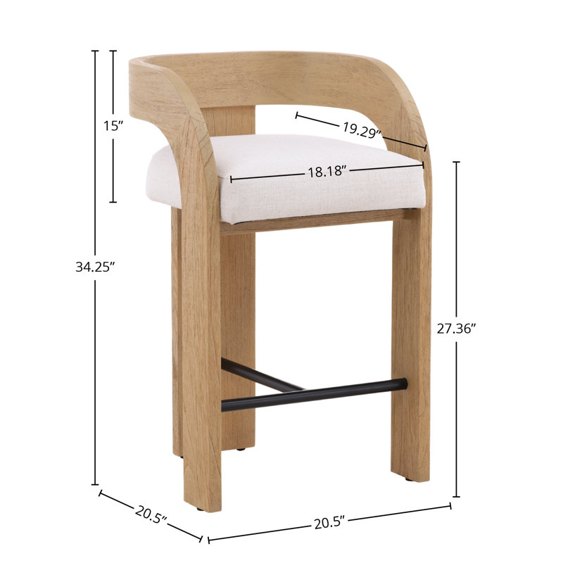 Tyson 34" Tall Counter Stool, Cream
