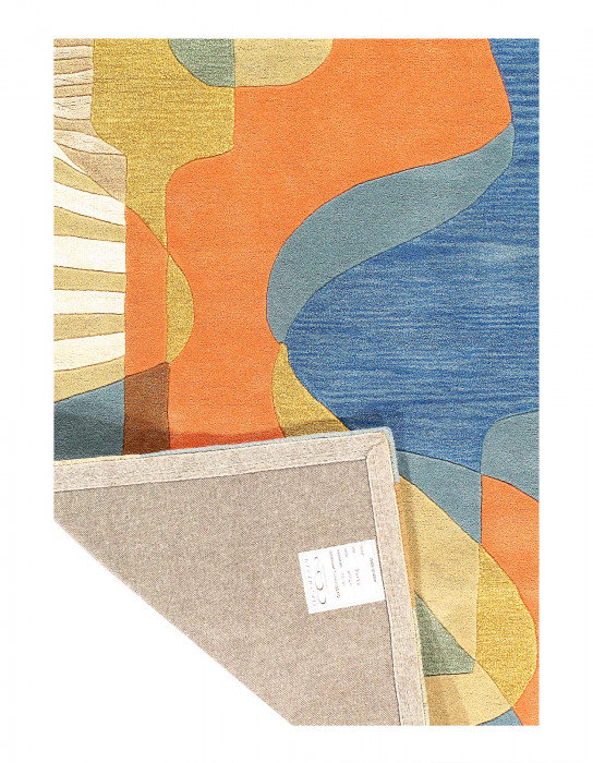 Ishayu Hand Knotted Wool Area Rug in Blue