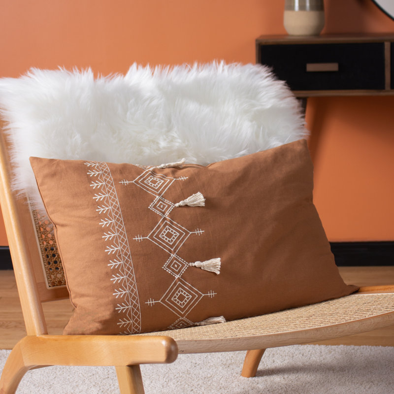 Pritta Geometric Rectangular Cushion, Cinnamon