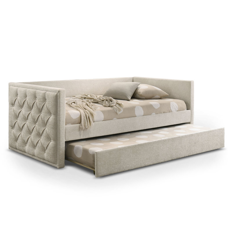 Jabrell Daybed With Trundle, Beige