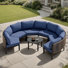 Ensemble de conversation pour patio pour 6 personnes en aluminium avec table