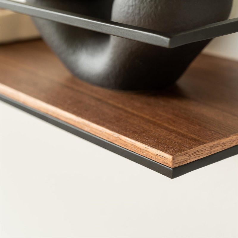 Ameelya Floating Shelf, Black/Brown