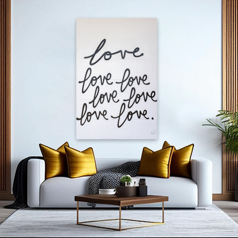 «Love Times Seven» - art millénaire en noir et blanc, H 60 po x l 40 po