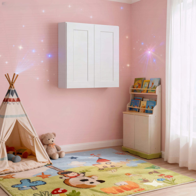 Armoire murale Shaker avec tablettes réglables et charnières à fermeture en douceur