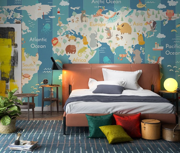 Geometric Wall Mural, 98.04" W x 120" L