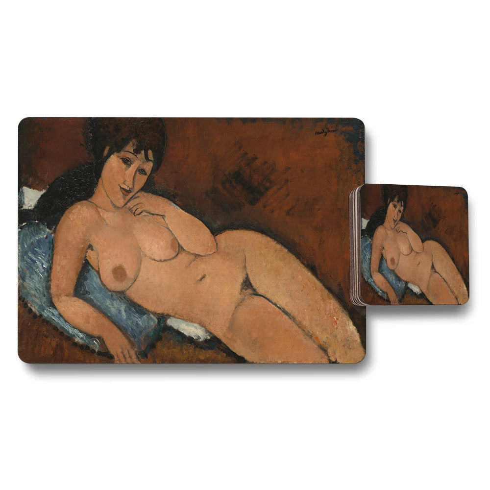 Nude Reclining Woman Art Decorative Placemat And Coaster Set