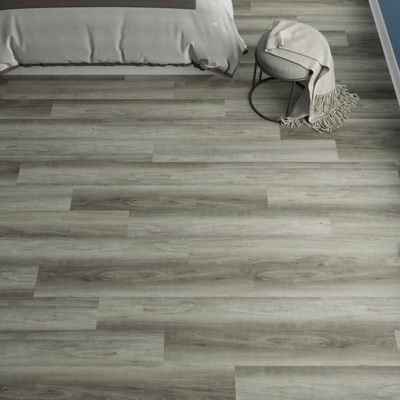 MaxCore Ultra 28mil x 7.3" W x 48" L Click Lock Luxury Vinyl Plank Flooring, Silver Leaf