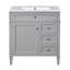 Meuble-lavabo de 30 po avec lavabo supérieur, meuble-lavabo moderne avec 2 tiroirs et tiroir escamotable, meuble-lavabo simple