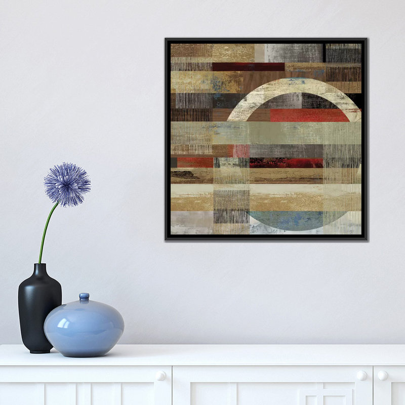 « industrial i », impression sur toile, H 18 po x l 18 po x P 1,5 po, Toile avec cadre noir, Pas de tapis