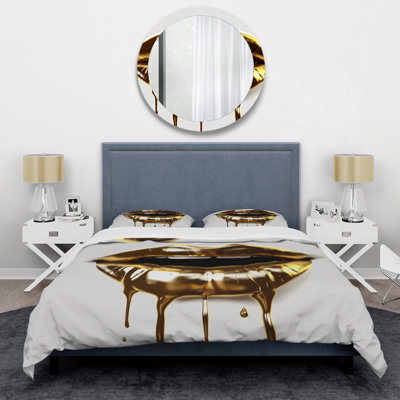 Ensemble de housse de couette Gold Lips Of Luxury VI BeddingMicrofiber / Polyester