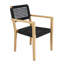 Cava 7 pièces Table de salle à manger ronde en teck et pierre avec fauteuils en corde nautique-1285755565-1285755564