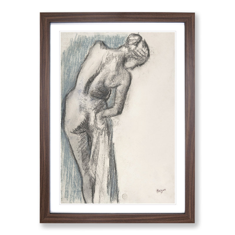 Study of a Nude Woman Vol.1 by Edgar Degas - Framed Print, Walnut Framed, 65cm H x 48cm W x 2cm D