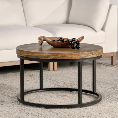 Table basse ronde 30 po Alexios Brun clair