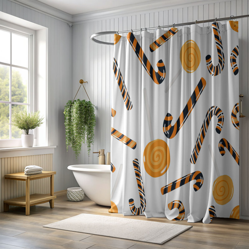Rideau de douche 1 pièce Haunted Glee, H 74 po x l 35 po