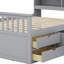 Base de lit plateforme capitaine avec bibliothèques de rangement et tablettes, quatre tiroirs-405834352