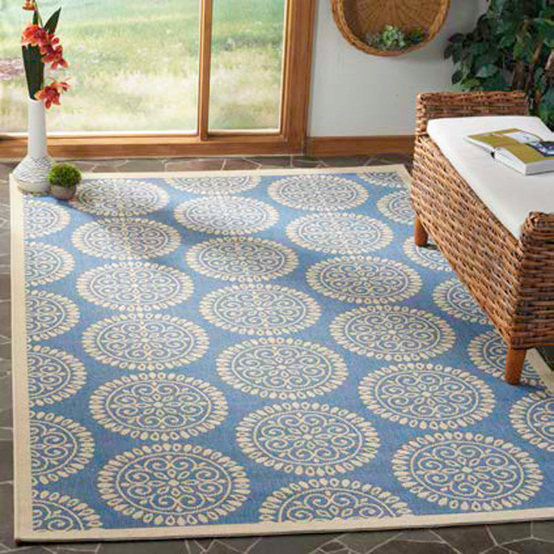 Burnell Linden 100 Performance Oriental Indoor/Outdoor Area Rug