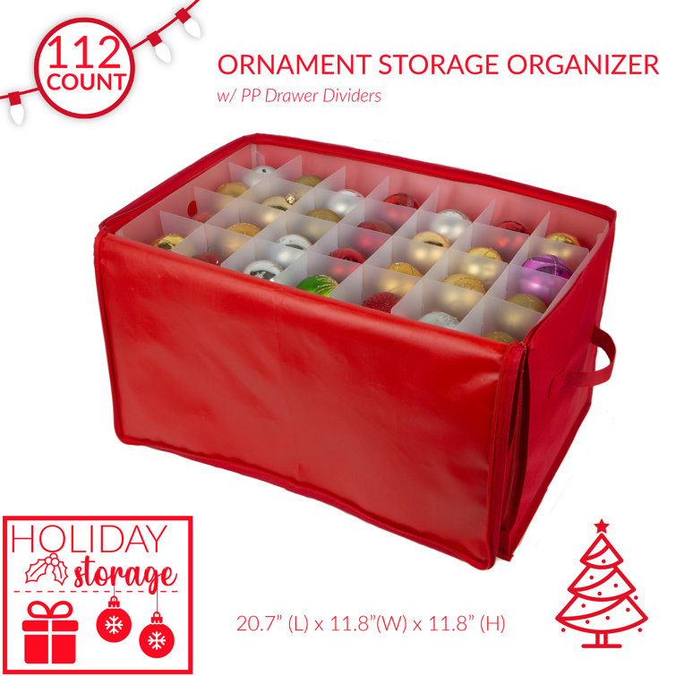 20 x 10 Christmas 21 Divider Plastic Ornament Bin by Place