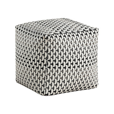 Fabric Square Pouf Footstool, Non-slip Base, 300lbs Capacity, Multi, 16"x16"x16 In Fabric, Non-slip, Multi-color, 16x16x16 Inches