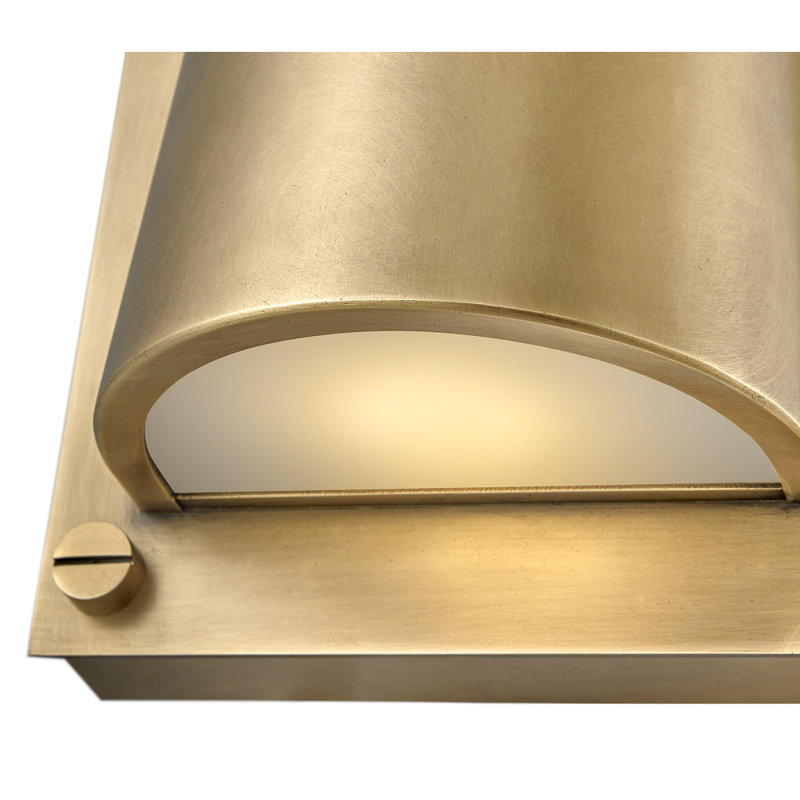 Scout 6.75" Sq. Indoor Wall Mount Lantern - LED Included, Heritage Brass