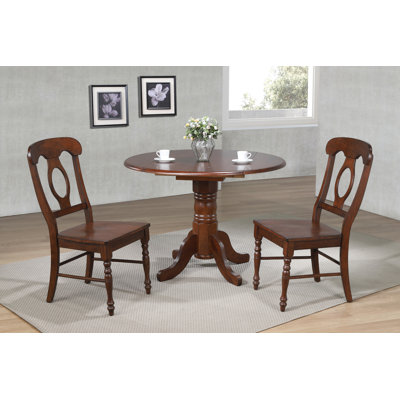 Azizi 2 - Person Solid Wood Solid Wood Top Pedestal Dining Set