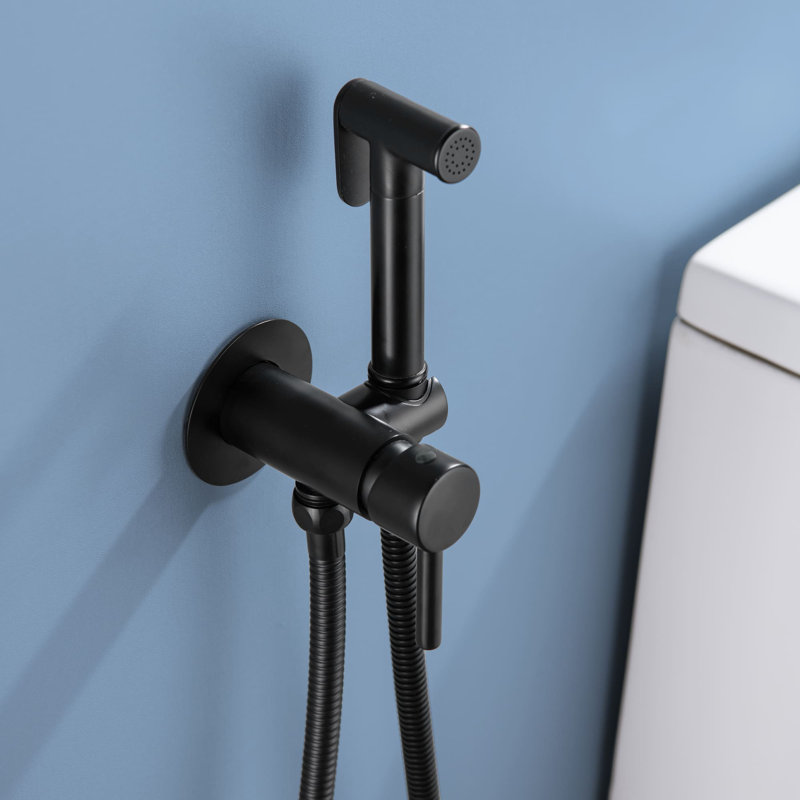 Single-Hole Horizontal Bidet Faucet, Matte Black