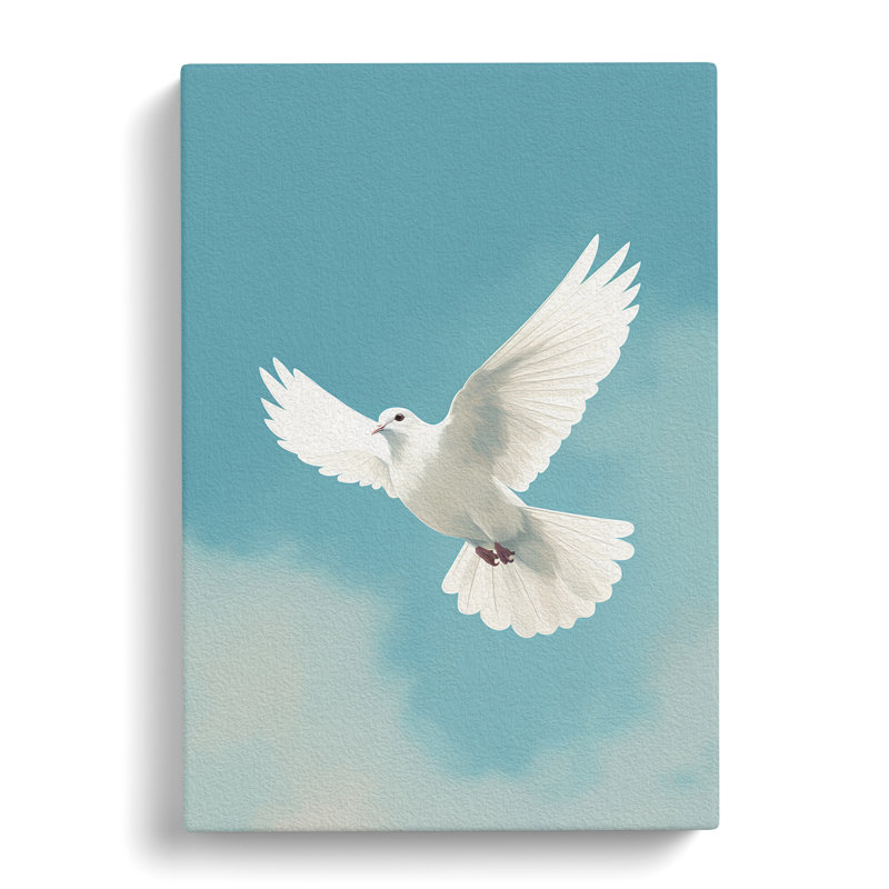 Dove Bird Minimalism No.2 - Wrapped Canvas, 76cm H x 50cm W x 3cm D