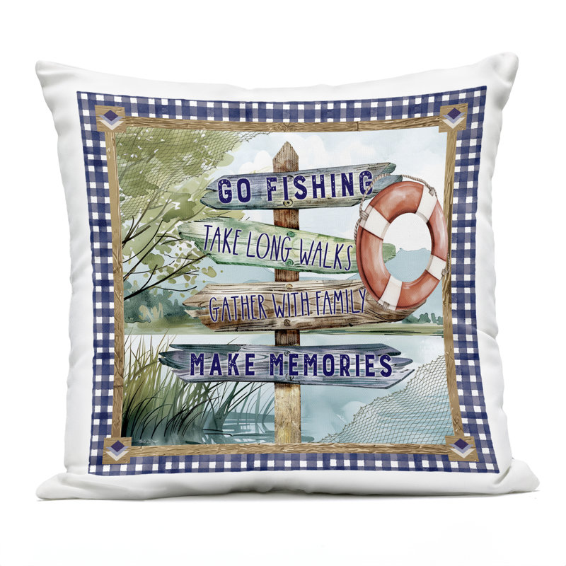 Coussin d'extérieur à motif écossais Border Lake Design par Nicole DeCamp