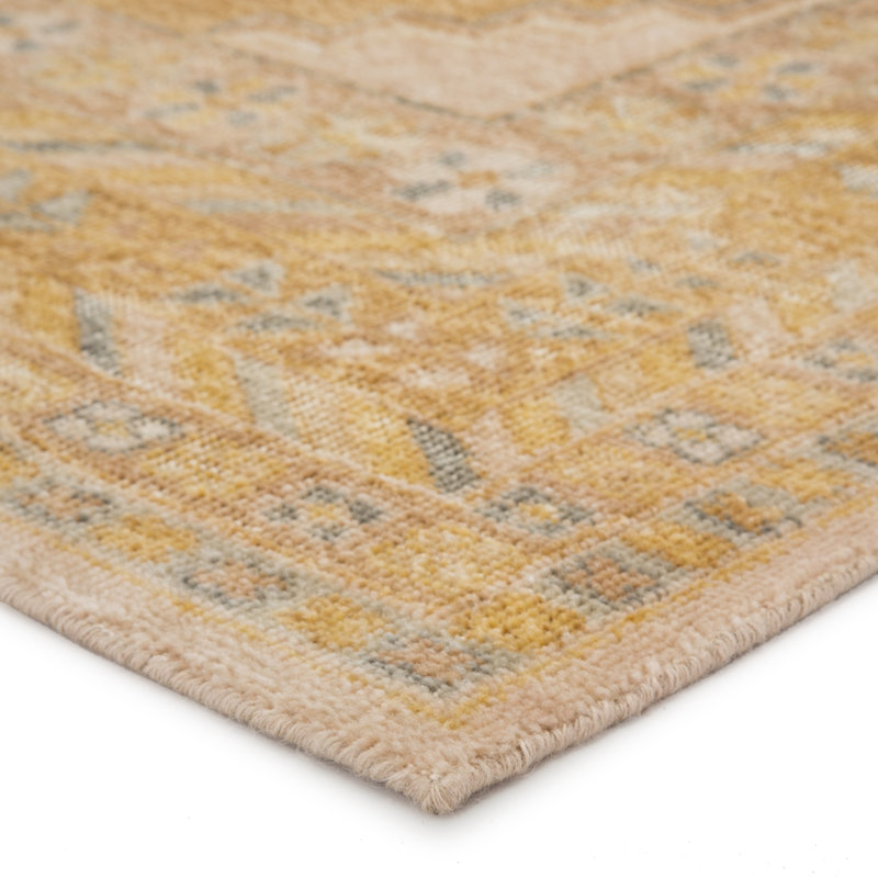 Eluned Hand Knotted Wool Geometric Area Rug, Rectangle 10' x 14'