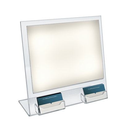 11"W x 8.5"H Slanted w/ Two Attached Business Card Pocket, 2-Pack