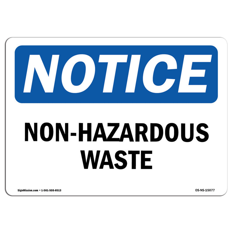 Panneau de déchets non dangereux