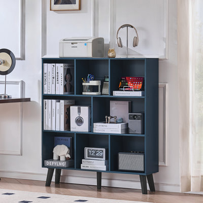 8 Cube Book Shelf,3 Tier Bookshelf With Legs, Modern Open Storage Organizer,Boho Bookcase,Display Cabinet Shelf Free Standing Bookshelves For Bedroom,Living Room,Office