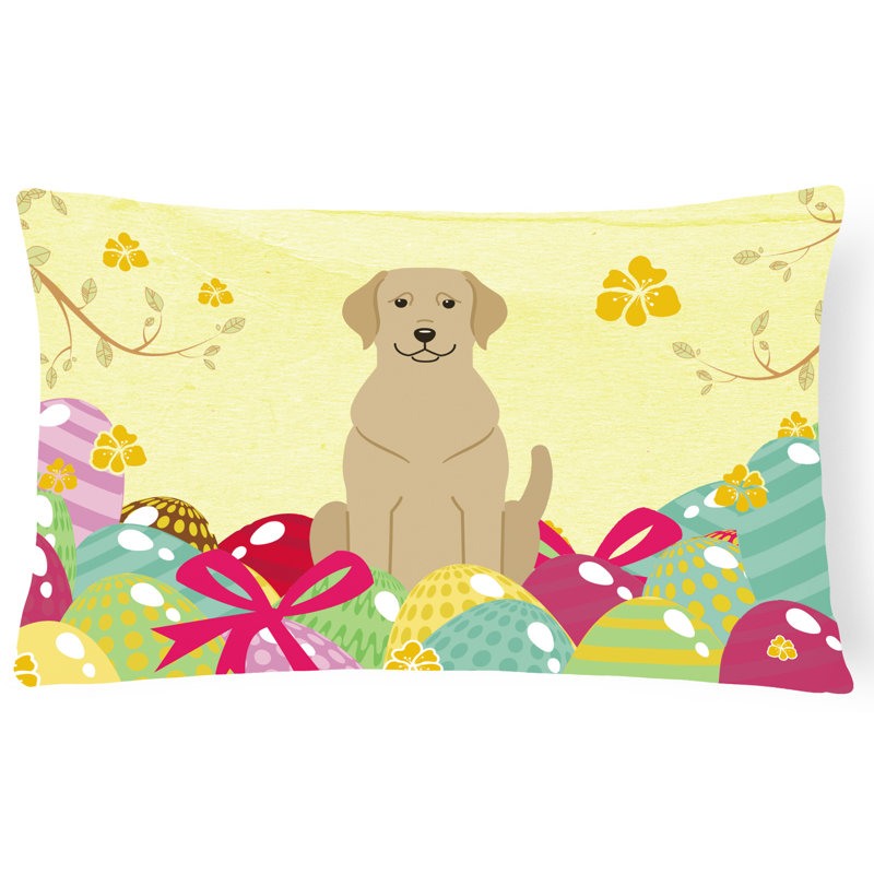 Easter Eggs Labrador Rectangle Lumbar Pillow