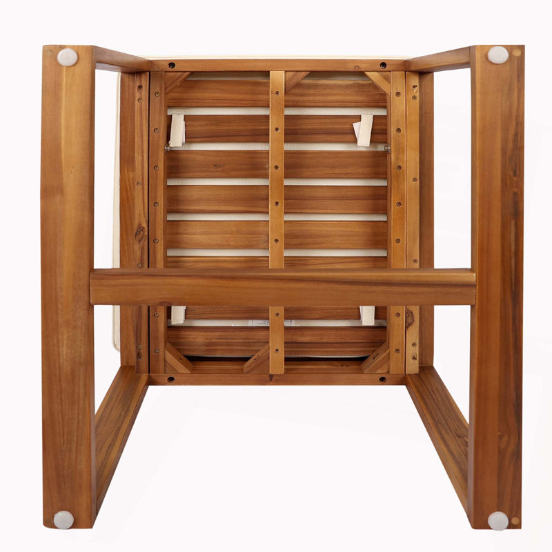 Ensemble de 2 chaises d'extérieur ou d'intérieur Simpliste Modern, Teck / beige, Marron clair