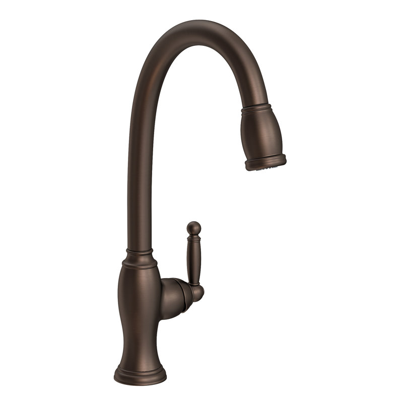 Nadya Single Handle Pull Down Kitchen Faucet, English Bronze