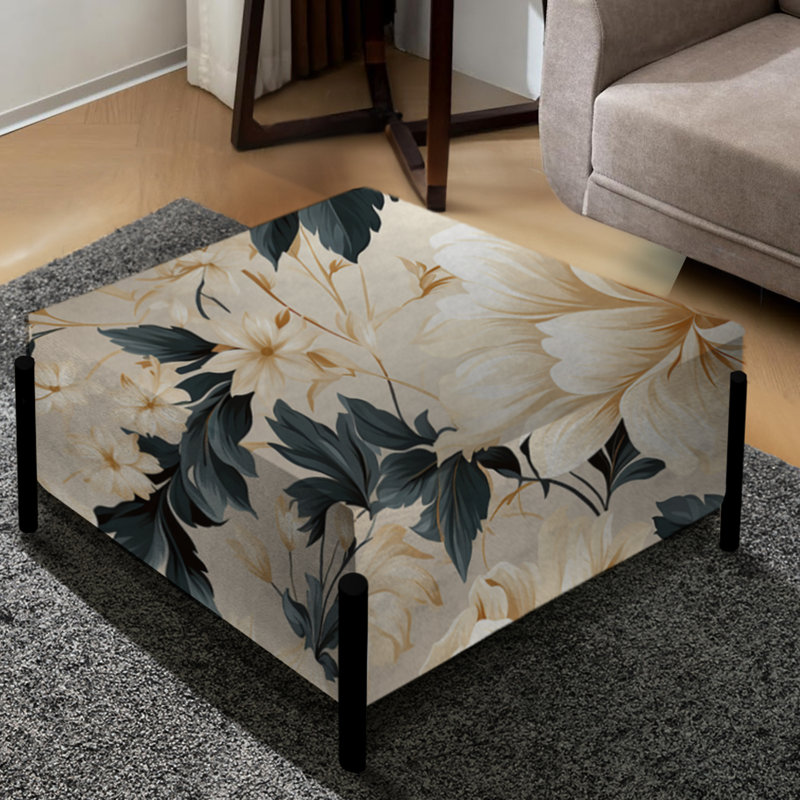 Antique Antique Floral Elegance V - Grand repose-pieds carré floral