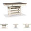 Table de salle à manger rectangulaire à hauteur de comptoir avec 4 tiroirs et support de rangement, 6 places, blanc et brun - Table simple / bois / maison de campagne