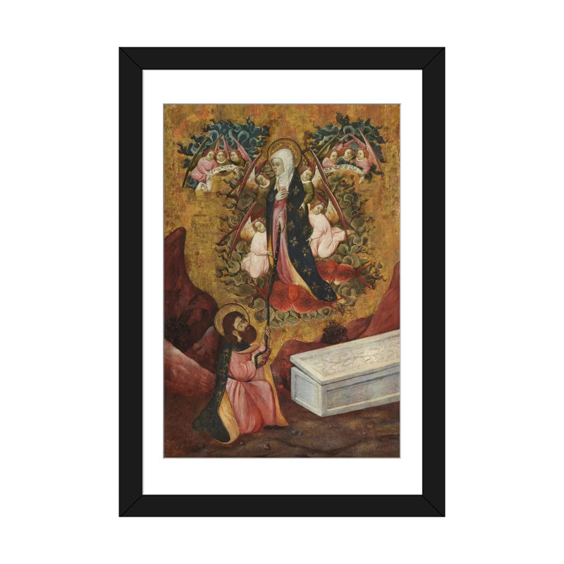 Chrisitan saint thomas aquinas reçoit la ceinture johnny de virgin mary, reproduction d’art sur toile, Papier avec cadre noir