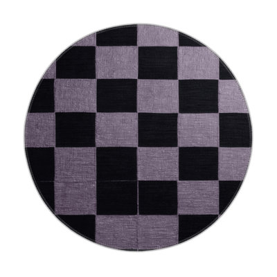 Tapis d'intérieur et d'extérieur à carreaux gris