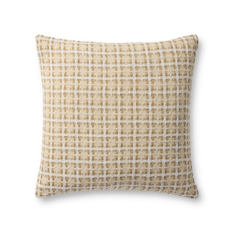Loloi Throw Pillow, Natural/Multi Checkered, Pillow Cover Only - No Insert