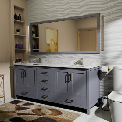 Jacques 72 in. W x 22 in. D Double Bath Vanity and 70 in. Mirror