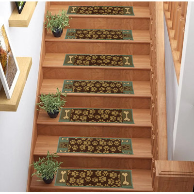 Tapis d'escalier antidérapant lavable à la machine sur mesure
