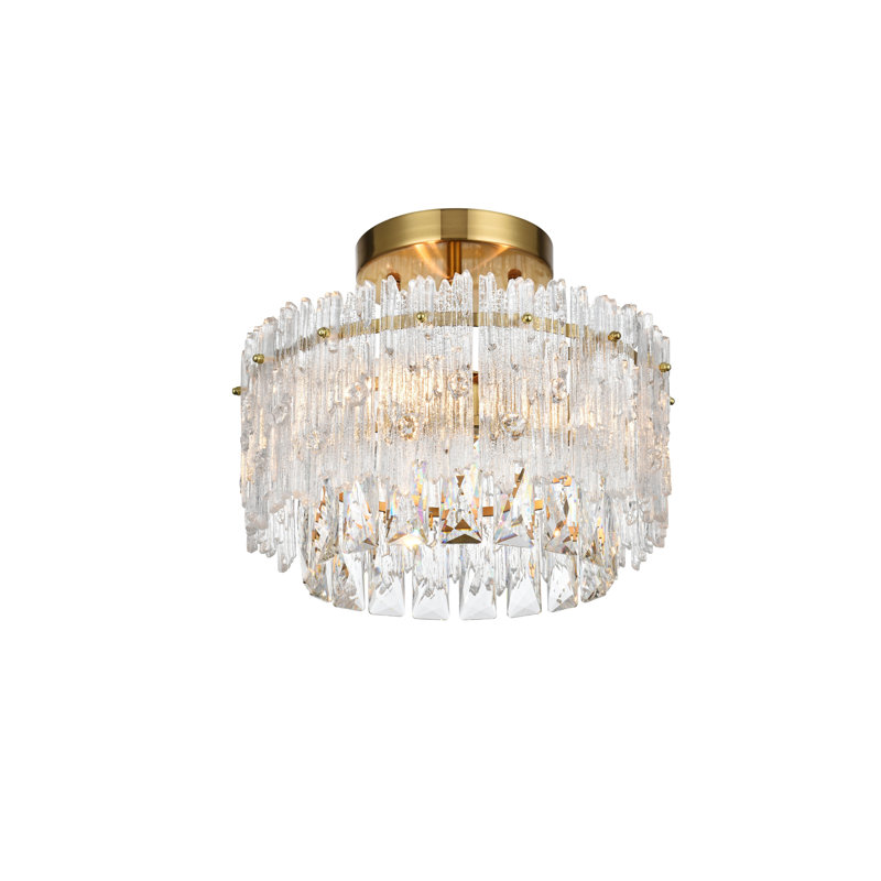 Niema 12 inch Flush Mount, Satin Gold
